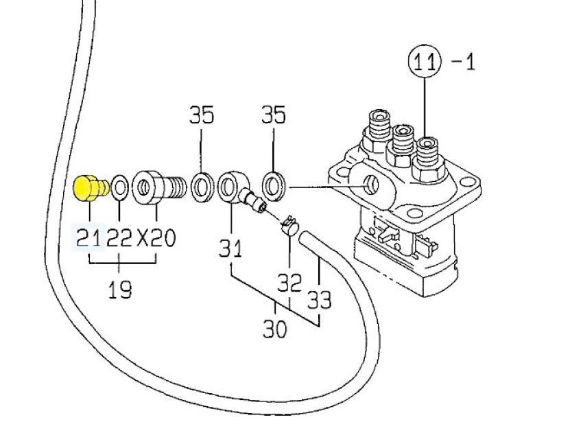 Genuine YANMAR GM Series Fuel Banjo Bolt Bleed Screw 12406059380